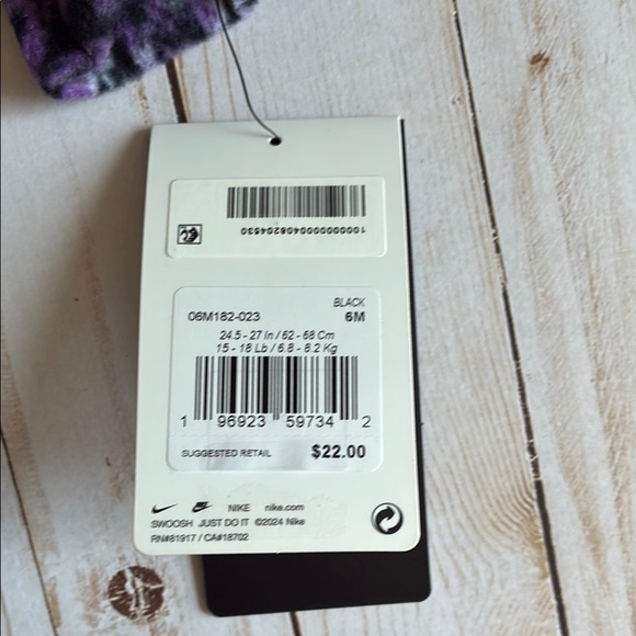 NWT NIKE Girls Purple Black Floral Fleece Onesie Zip Up Footed Pajamas SZ 6M - Picture 3 of 8